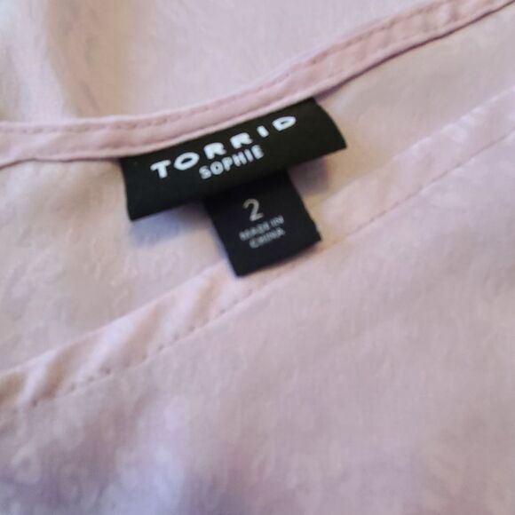 Torrid Sophie Leopard Jacquard Charmeuse Swing Cami Lilac Purple Size 2 - 2X - Picture 5 of 6